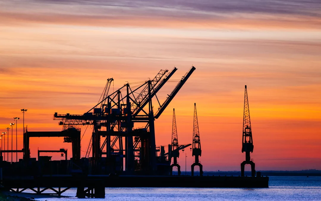 port machinery sunset